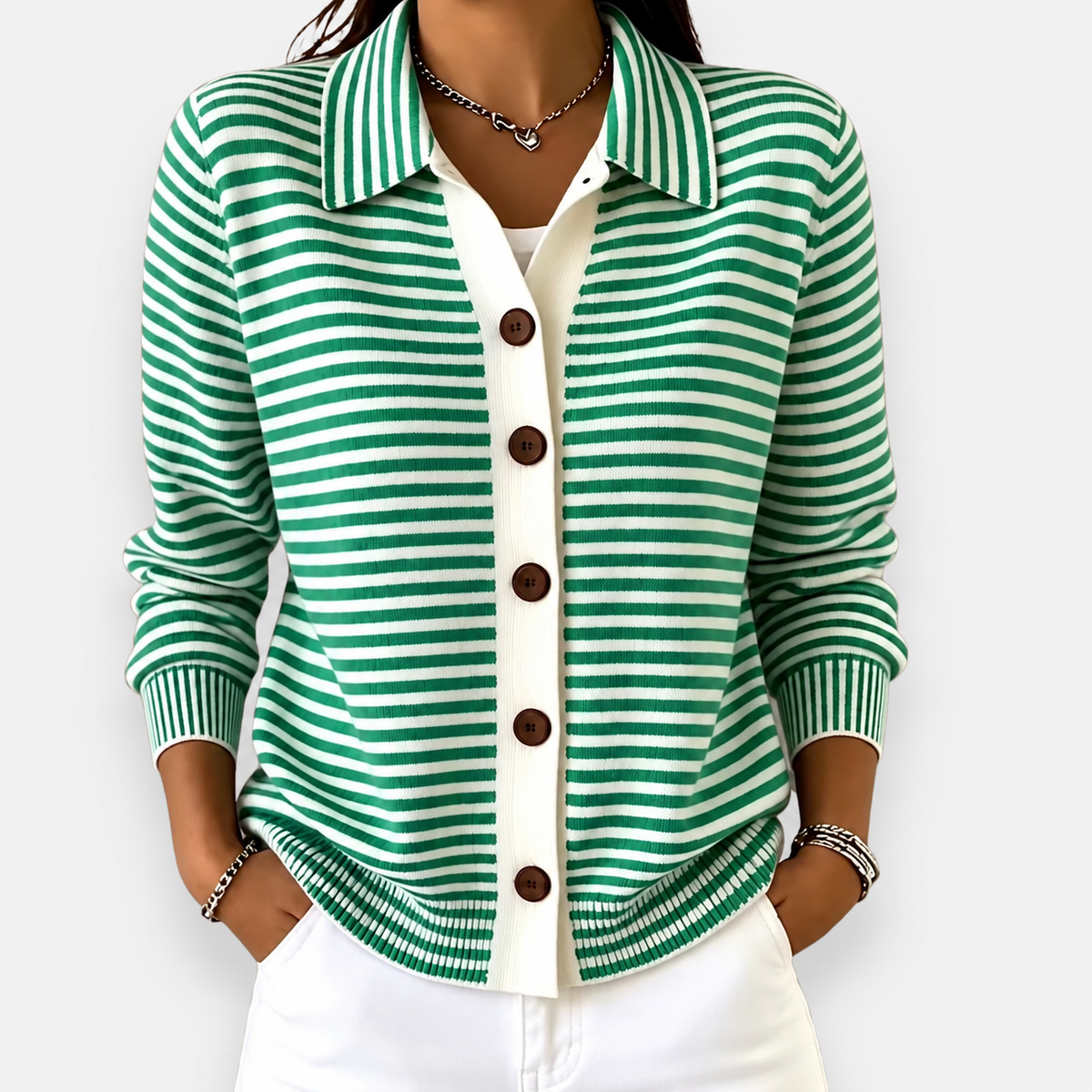 Nola | Cardigan Rayé d'Automne
