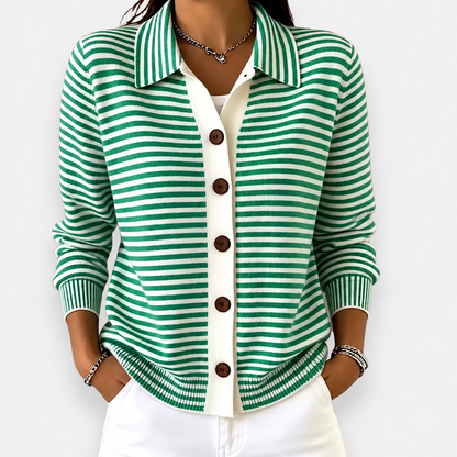 Nola | Cardigan Rayé d'Automne