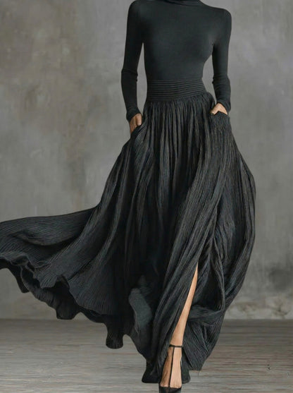 Rachel | Robe Maxi à Taille Haute