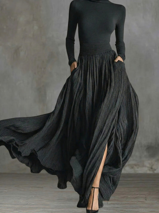 Rachel | Robe Maxi à Taille Haute