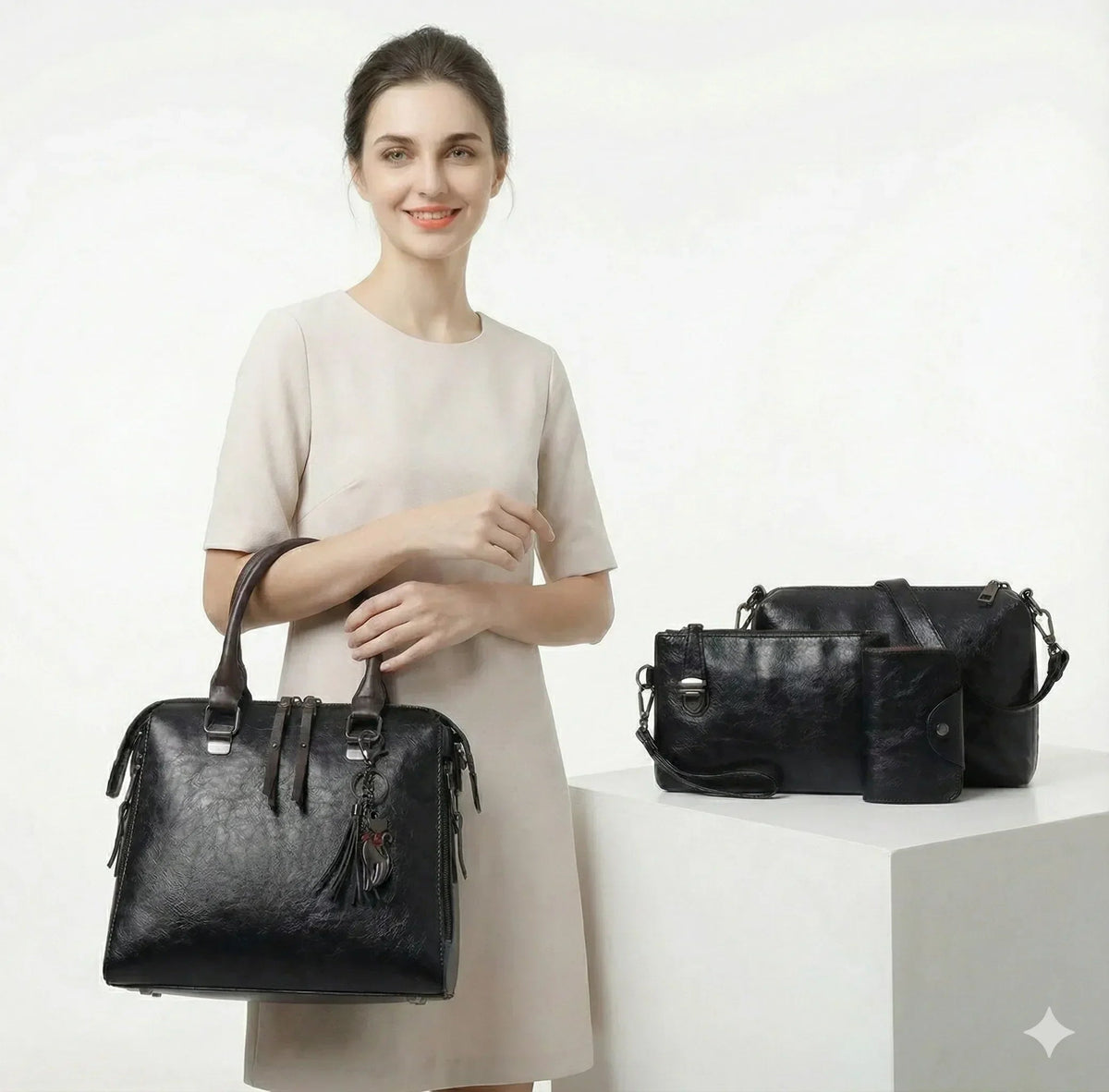 SET PREMIUM - SAC + PORTEFEUILLE + POCHETTE + TROUSSE OFFERTE