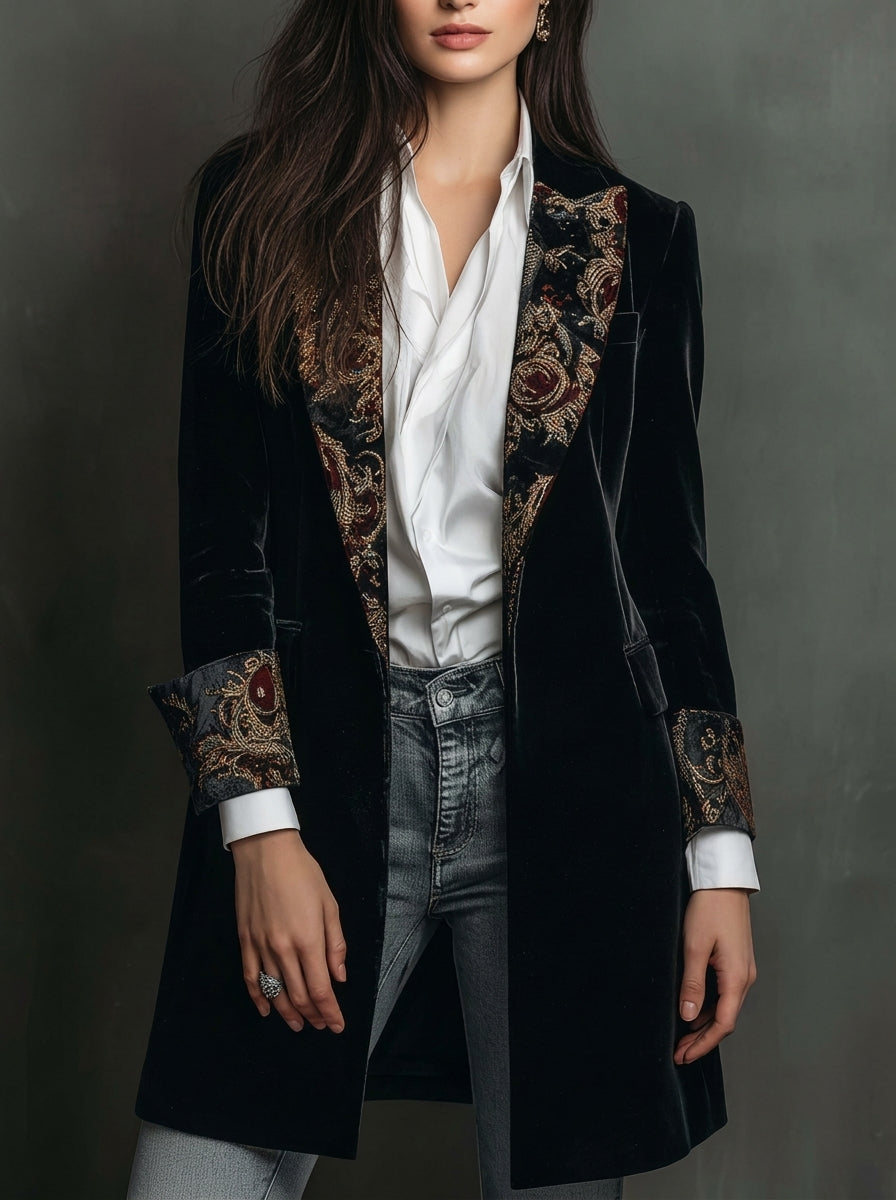 Marta - Blazer Slim Fit à imprimé baroque
