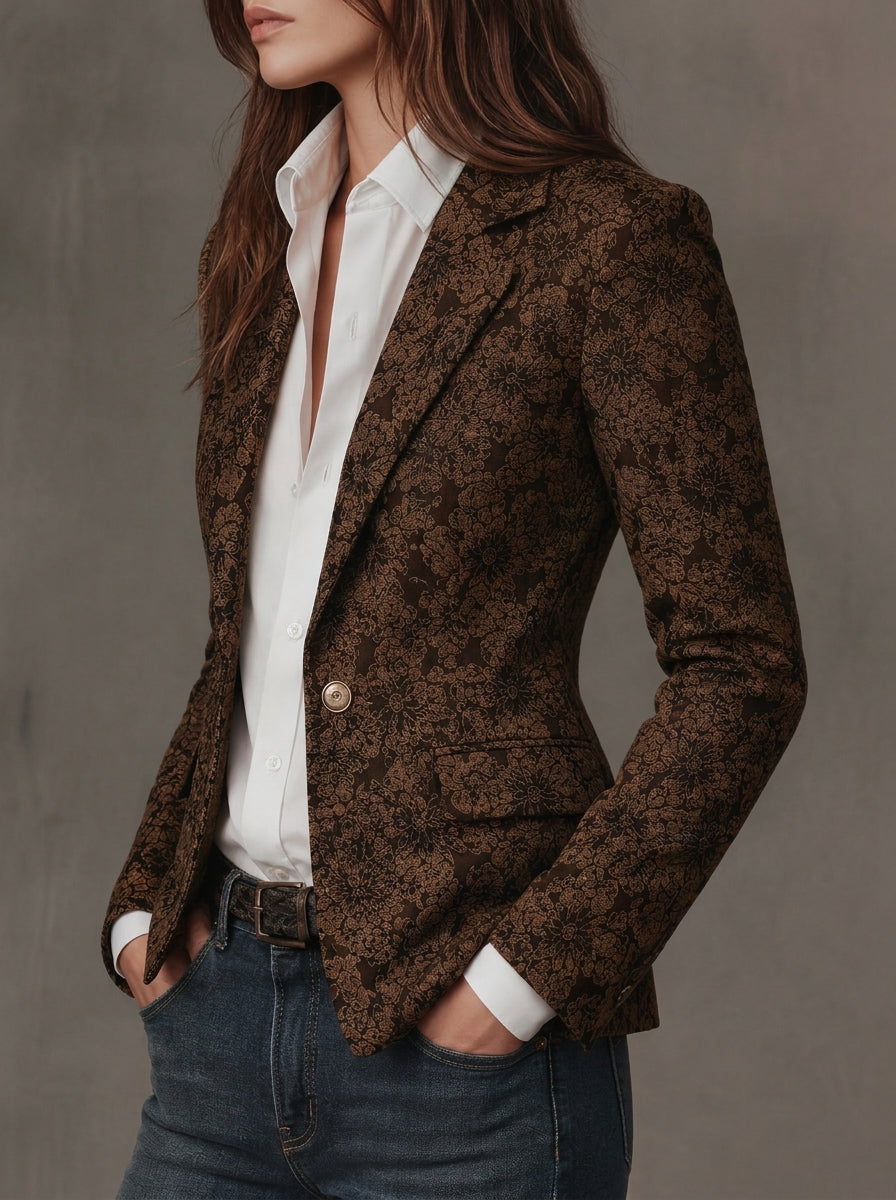Antonia - Blazer en jacquard à motif cachemire