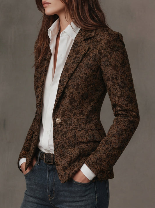 Antonia - Blazer en jacquard à motif cachemire