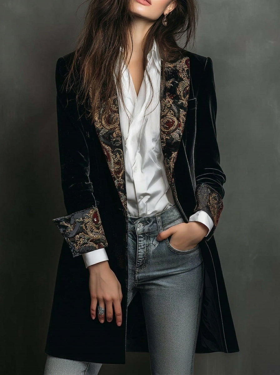 Marta - Blazer Slim Fit à imprimé baroque
