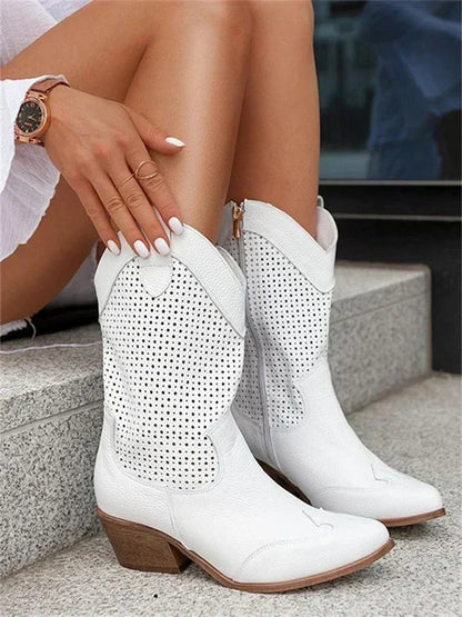 Suzanne | Bottes western à tige courte et perforations