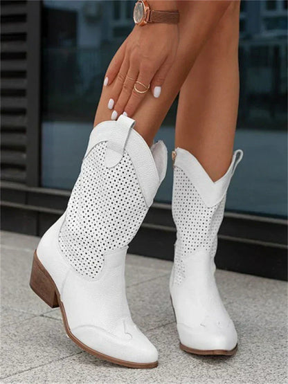 Suzanne | Bottes western à tige courte et perforations