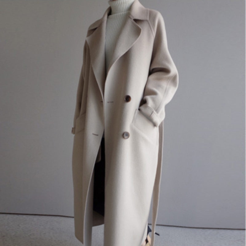 Michelle™ | Long manteau élégant en laine pour femme