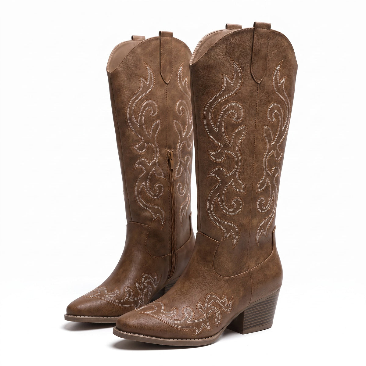 Colette | Bottes hautes à broderie western