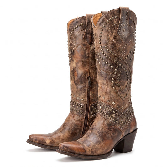 Évelyne | Bottes hautes à clous