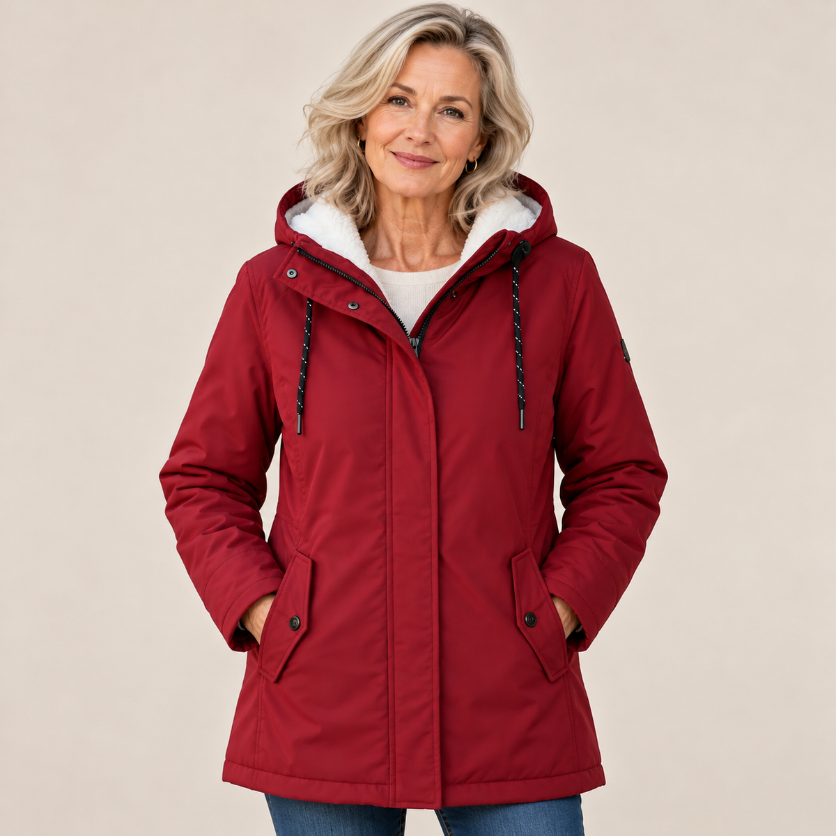 Capucine | Parka chaude à capuche et doublure polaire douce