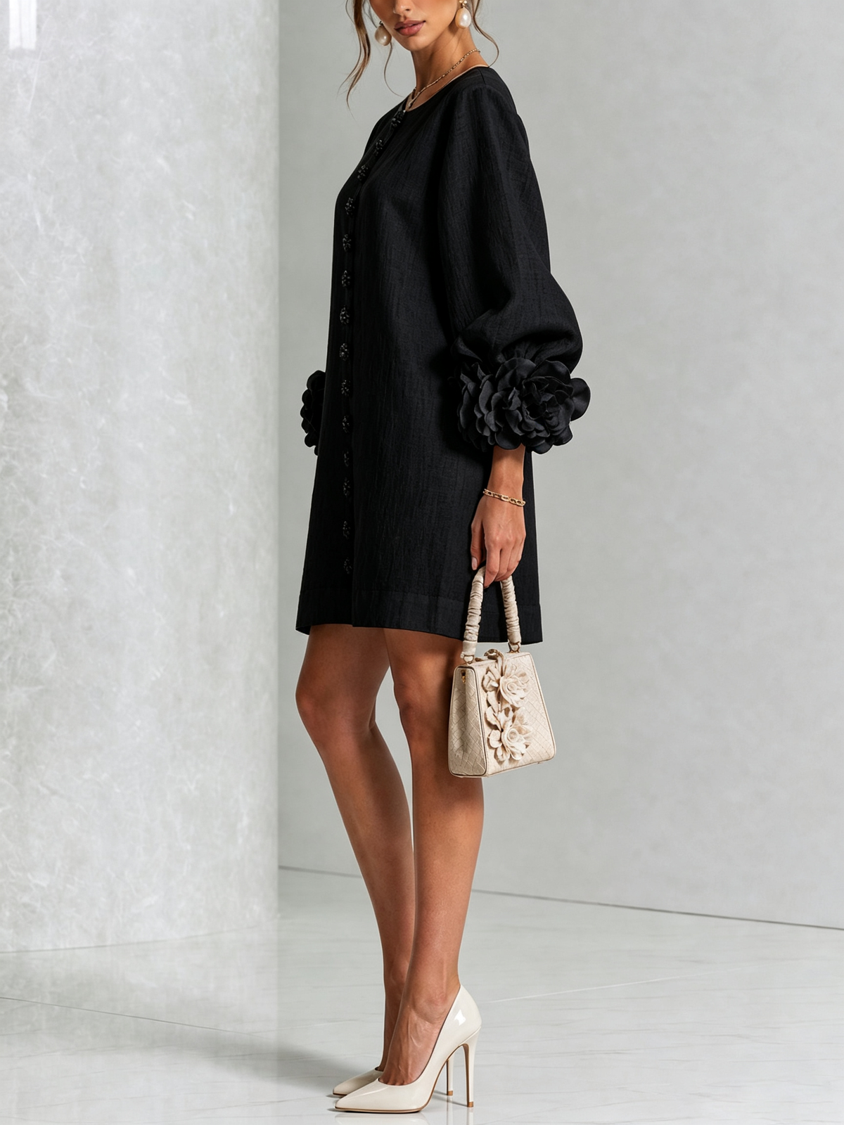 Vestido Mini Henrietta™ en negro, vista frontal