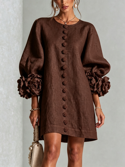 Vestido Mini Henrietta™ en marrón moca, vista frontal