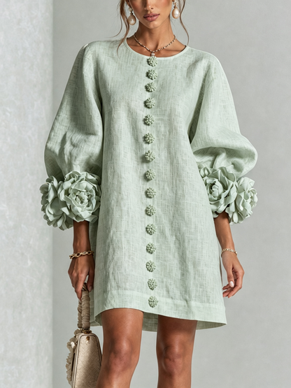Vestido Mini Henrietta™ en verde salvia, vista frontal