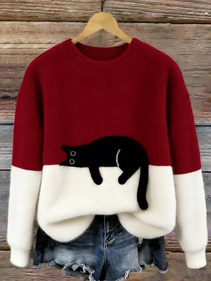 Pull Élégant Motif Chat