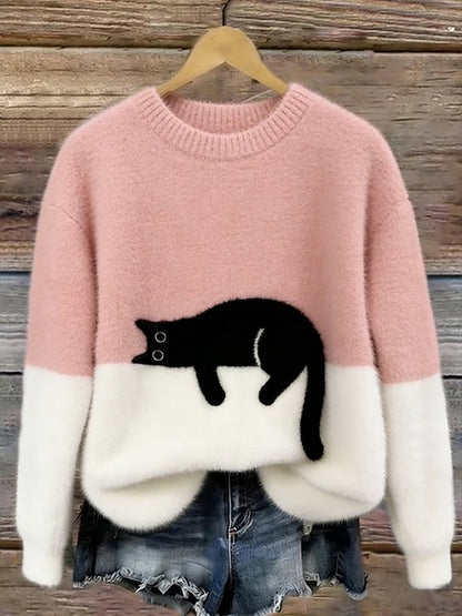 Pull Élégant Motif Chat