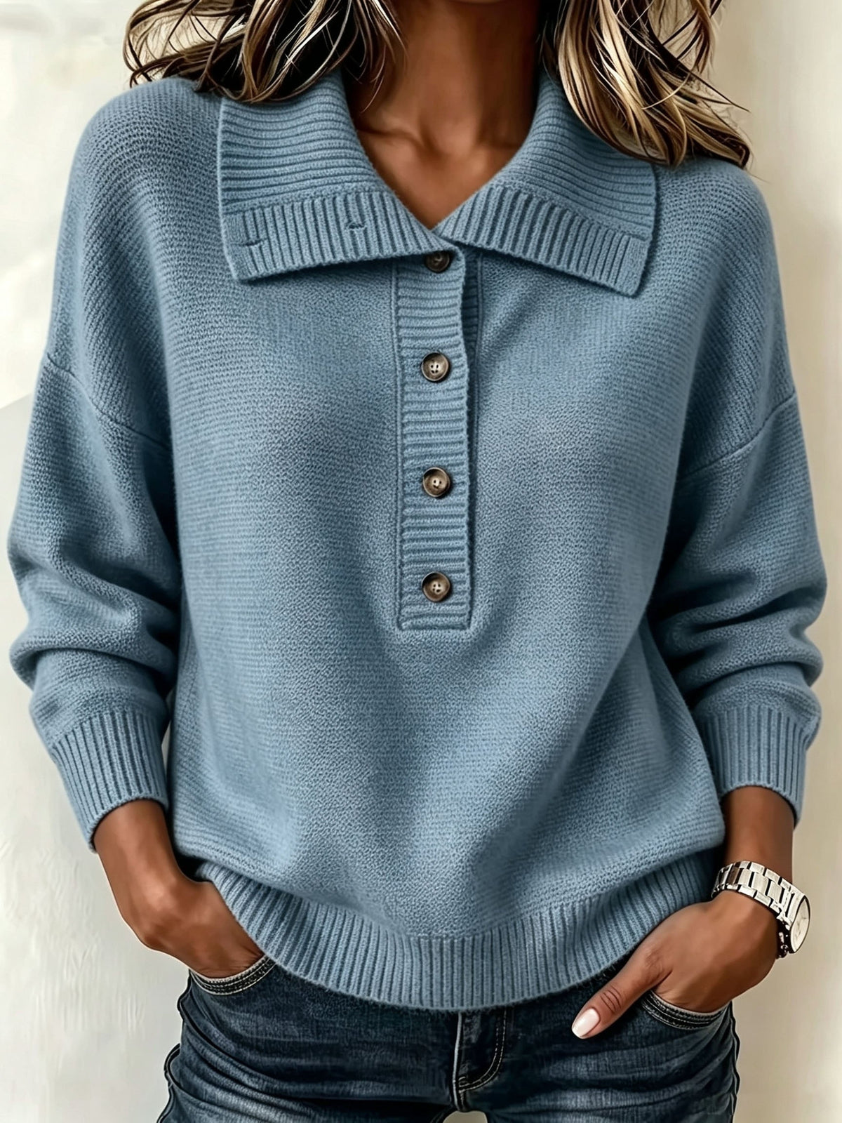 Nicole | Pull d'Automne pour Femme à Boutons