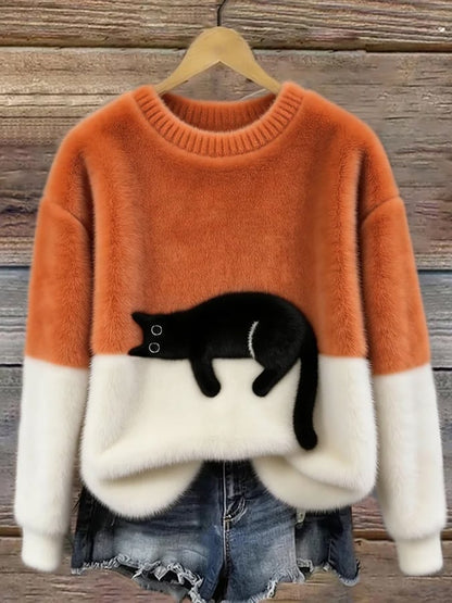 Pull Élégant Motif Chat