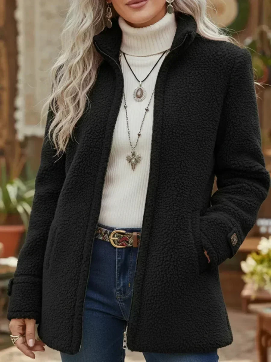Judith | Veste douce à col montant et fermeture éclair intégrale