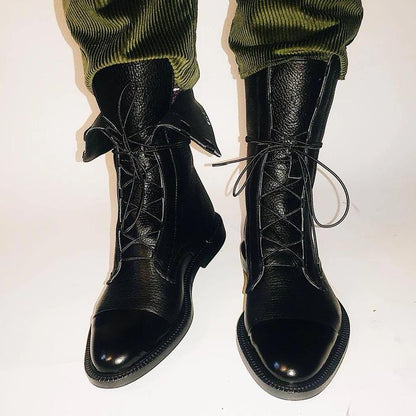 Hortense | Bottines à lacets raffinées à bout rapporté poli