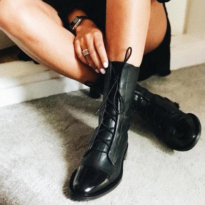 Hortense | Bottines à lacets raffinées à bout rapporté poli
