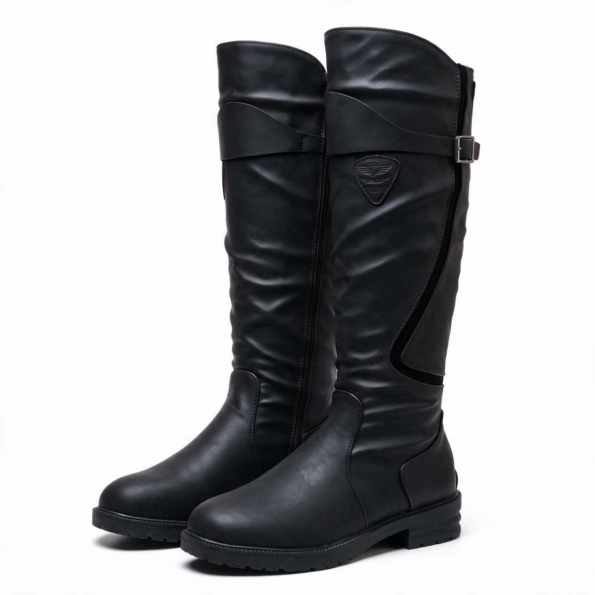 Valentine | Bottes d’équitation hautes à sangle à boucle et zip dorsal