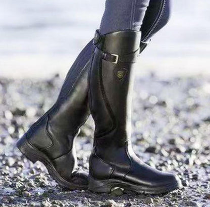 Valentine | Bottes d’équitation hautes à sangle à boucle et zip dorsal