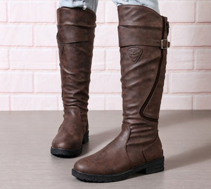 Valentine | Bottes d’équitation hautes à sangle à boucle et zip dorsal
