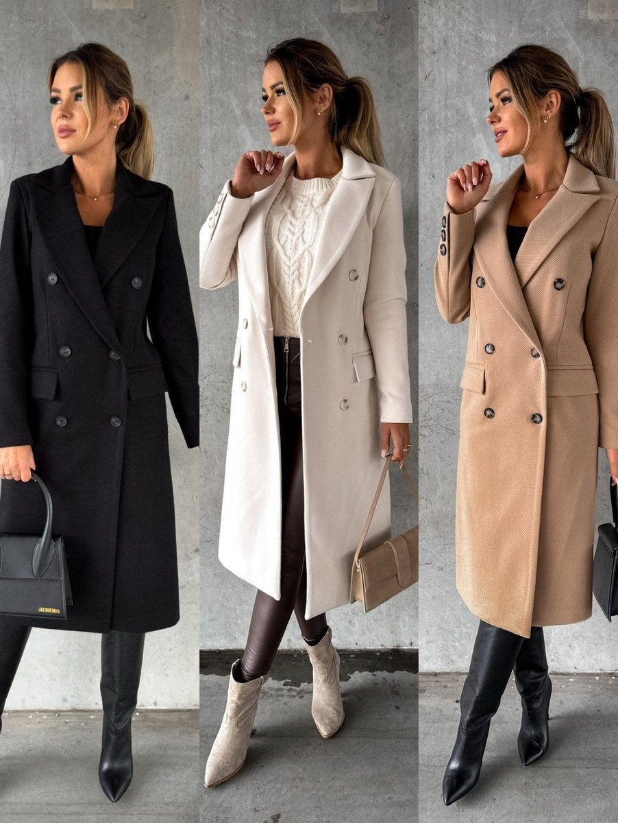 Émeline | Long manteau croisé à double boutonnage
