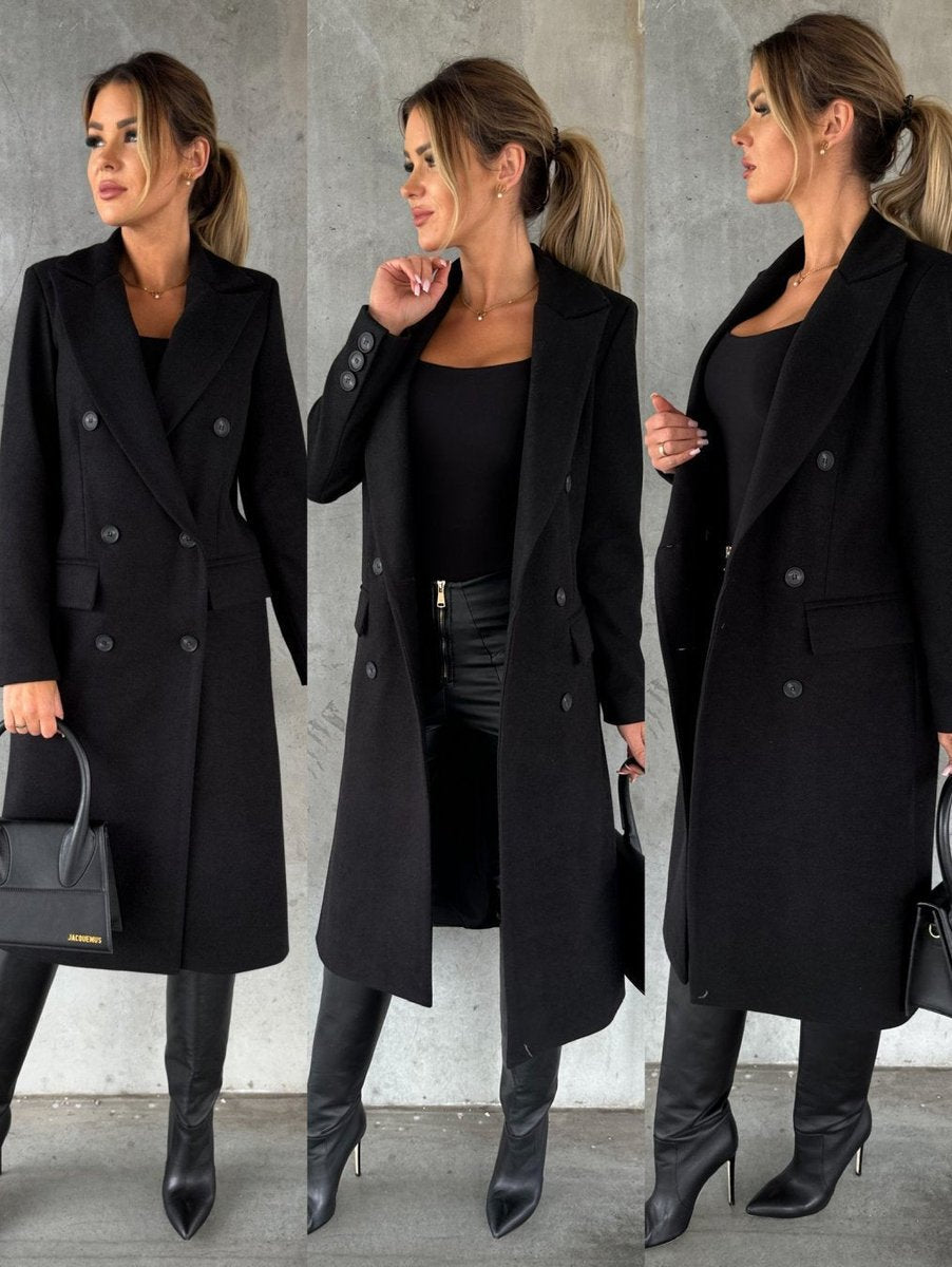 Émeline | Long manteau croisé à double boutonnage