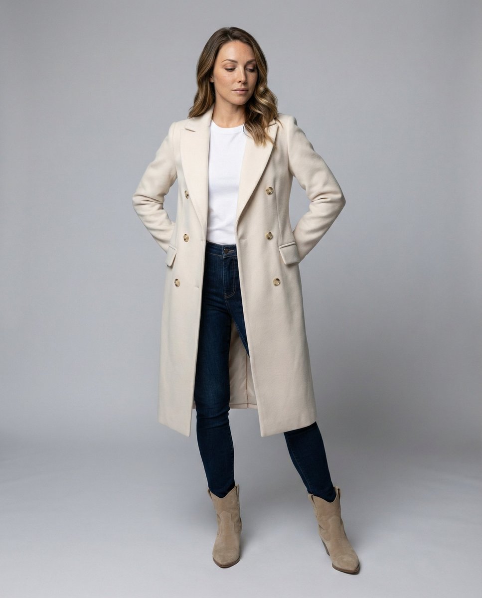Émeline | Manteau long croisé à double boutonnage