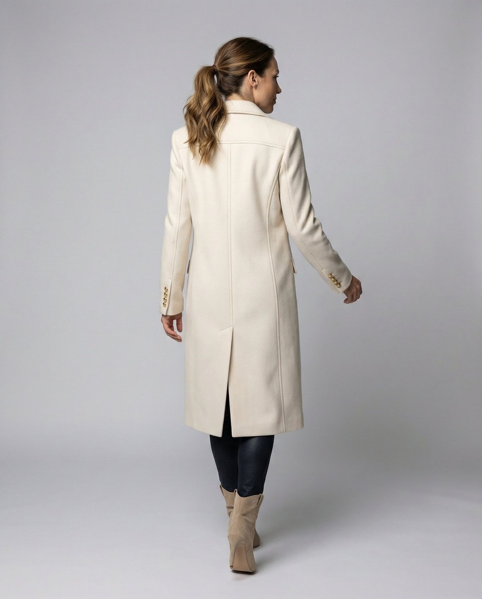 Émeline | Long manteau croisé à double boutonnage