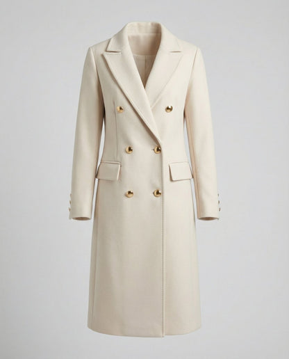 Émeline | Long manteau croisé à double boutonnage