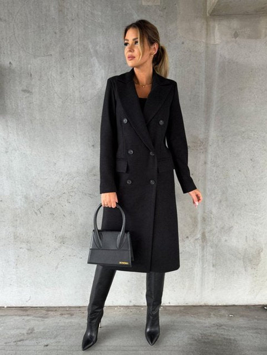 Émeline | Long manteau croisé à double boutonnage