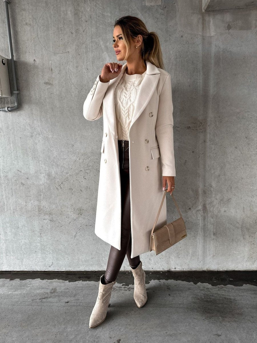 Émeline | Manteau long croisé à double boutonnage