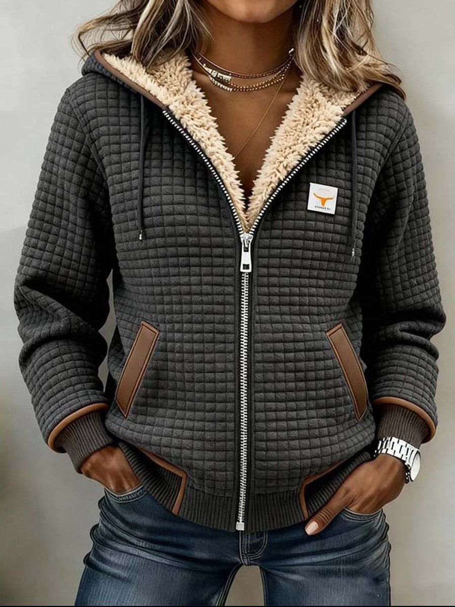 Sandra | Chaqueta Acolchada con Capucha y Forro de Sherpa